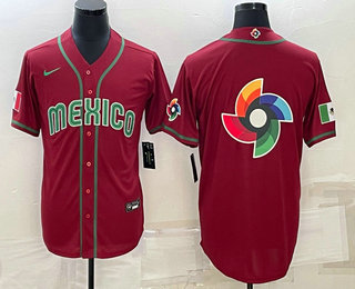 Men%27s Mexico Baseball 2023 Red World Baseball Big Logo Classic Stitched Jerseys->2023 world baseball classic->MLB Jersey